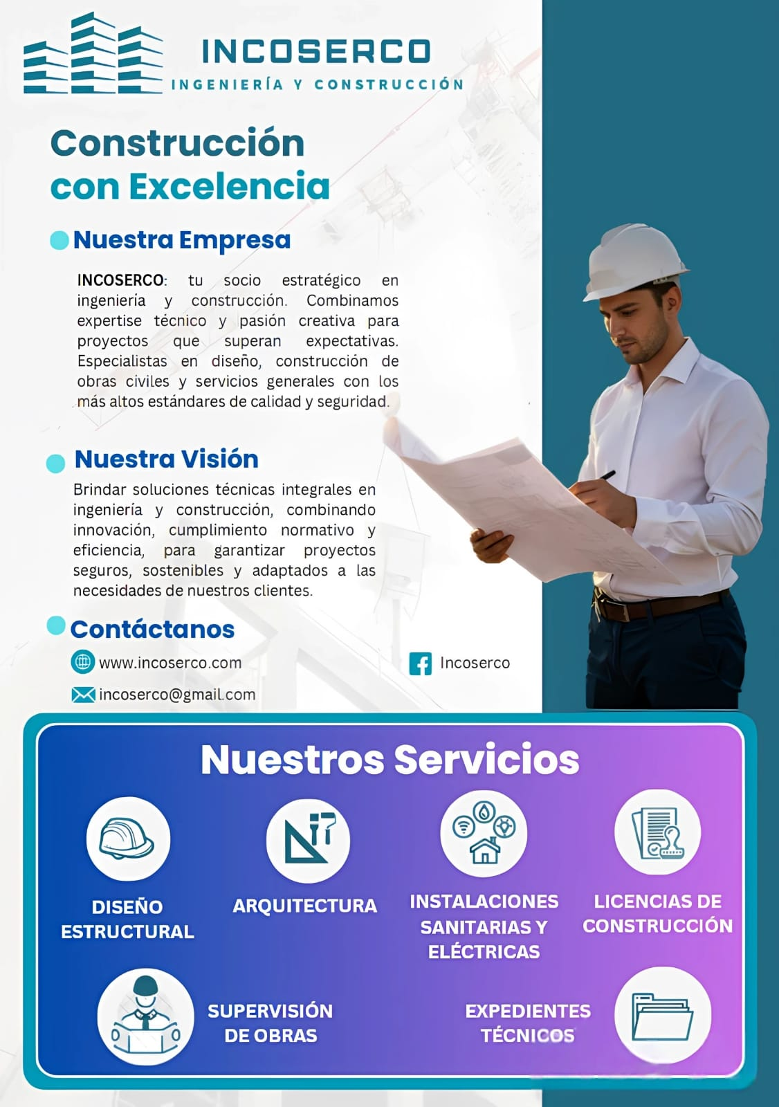 Presentación de INCOSERCO: empresa, visión, servicios y contacto